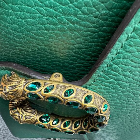 GUCCI Dionysus Green Leather Shoulder Bag 650-032625 - Picture 7 of 16